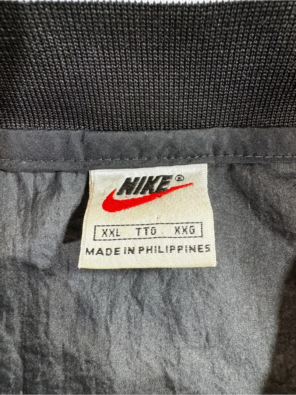VTG Nike Men's 2XL  Windbreaker Pullover 1/4 Zip Black Embroidered Swoosh Logo